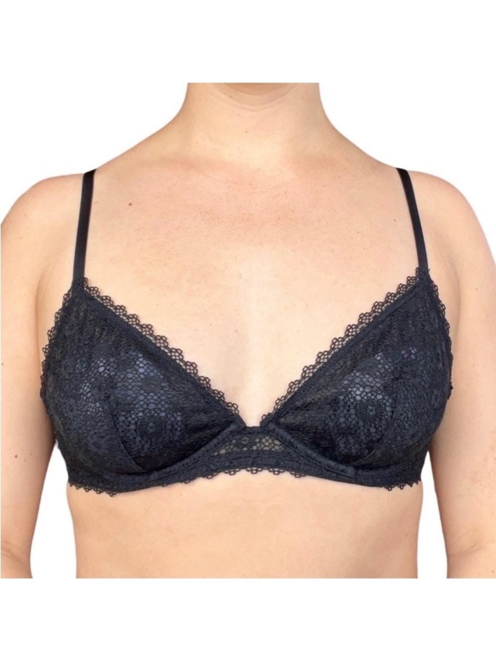 Victoria’s Secret bralette black lace underwire unpadded large